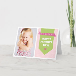 Cute Pink Polka Dots   Photo Father's Day Card
