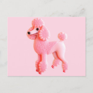 Cute Pink Poodle Postcard