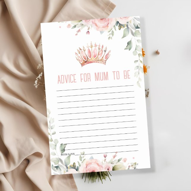 Cute Pink Princess Tiara Floral Advice For Mum (Creator Uploaded)