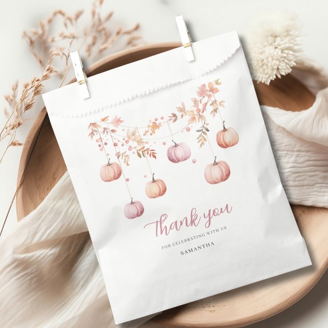 Cute Pink Pumpkin Girl Baby Shower Favour Bag (Creator Uploaded)