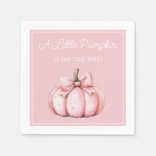 Cute Pink Pumpkin Girl Baby Shower Napkin