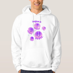 Cute pink purple jellyfish kawaii cartoon hoodie