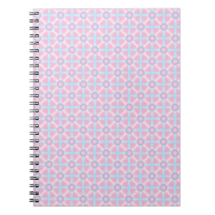 Cute Pink, Purple & Light Blue Pattern Notebook