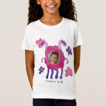 Cute Pink & Purple Monster Kids Birthday T-Shirt