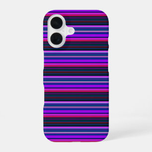 Cute pink purple stripes iPhone 16 case