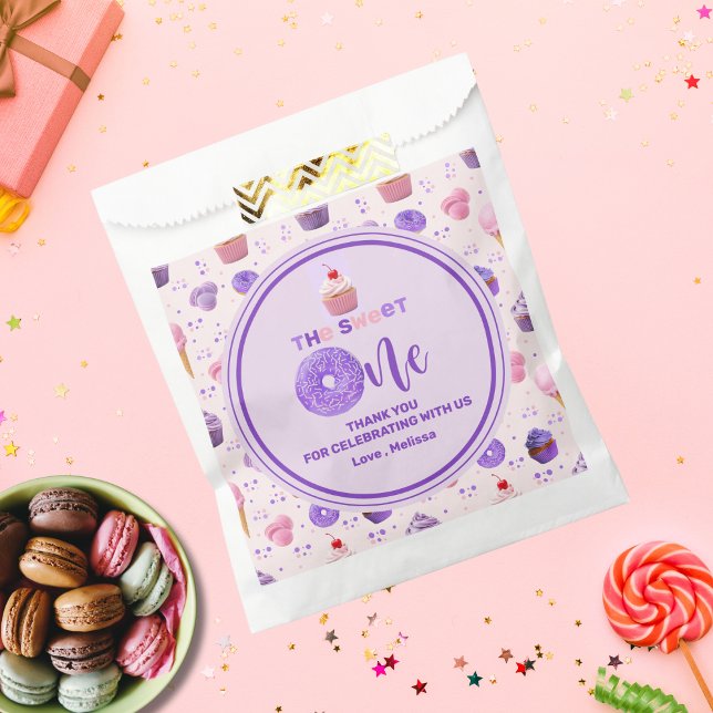 Cute Pink Purple Sweet One Pattern Birthday  Favour Bag (Creator Uploaded)