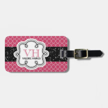 Cute Pink Quatrefoil and Faux Glitter