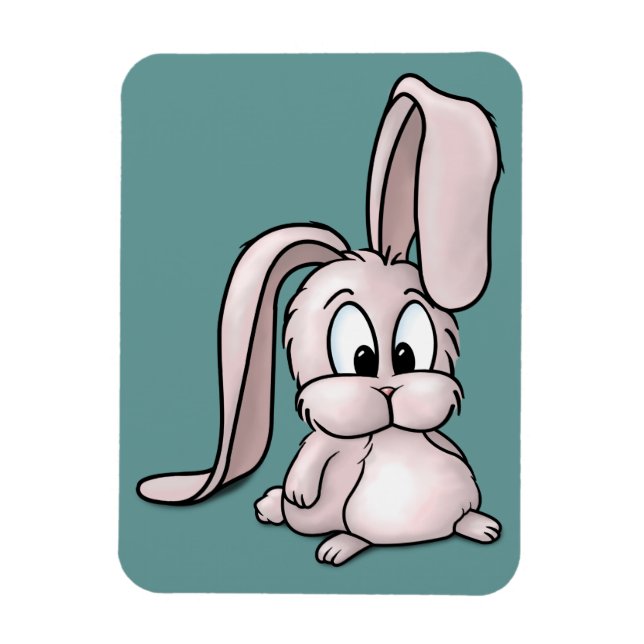 Cute Pink Rabbit Cartoon Magnet (Vertical)