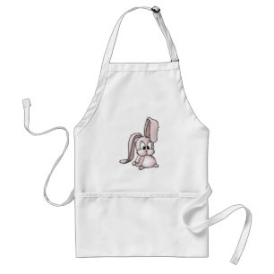 Cute Pink Rabbit Cartoon Standard Apron