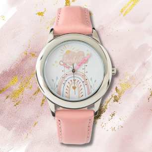 Cute Pink Rainbow Kids Watch