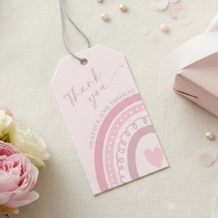 Cute Pink Rainbow Thank You  Gift Tags