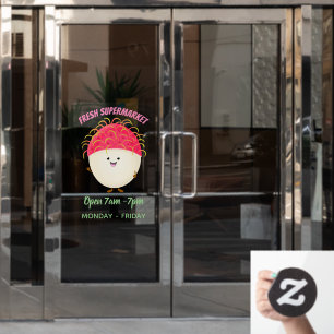 Cute pink rambutan cartoon illustration