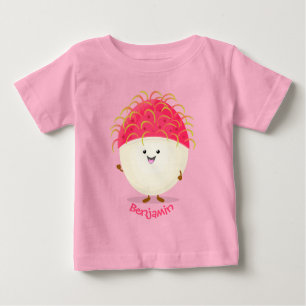 Cute pink rambutan cartoon illustration baby T-Shirt