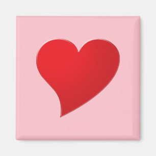 Cute pink red big heart modern girly Valentine’s Magnet