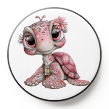CUTE PINK & RED HAPPY SEA TURTLE
