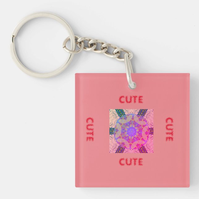 cute PINK _RED  Key Ring (Front)