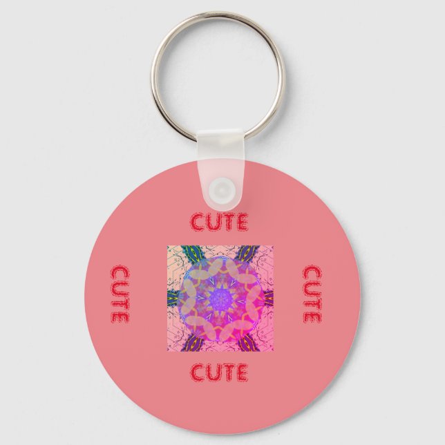 cute PINK _RED  Key Ring (Front)