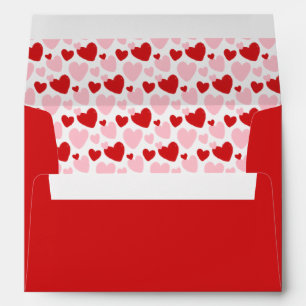 Cute Pink Red Speckled Heart Return Address Envelope