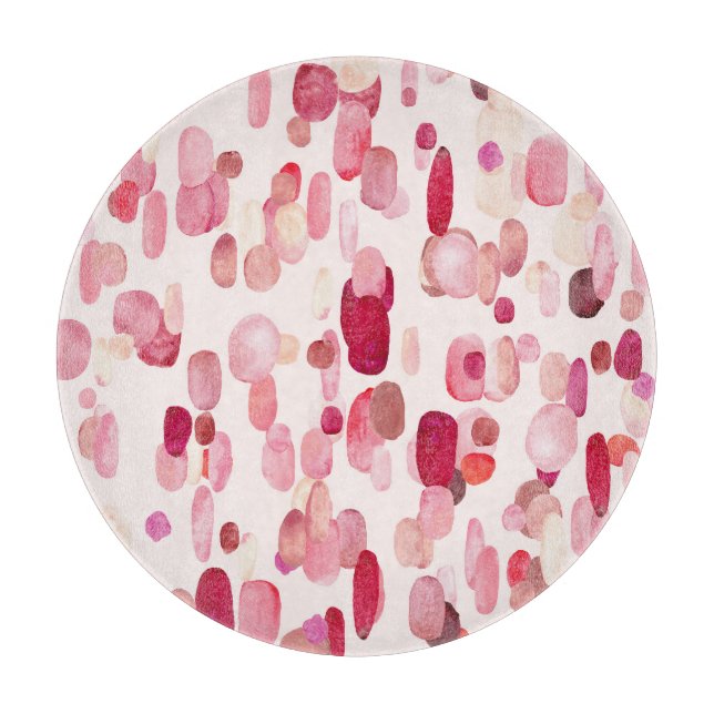 Cute Pink Red Spots Seamless Cutting Board (Front)
