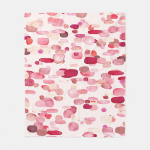 Cute Pink Red Spots Seamless Fleece Blanket