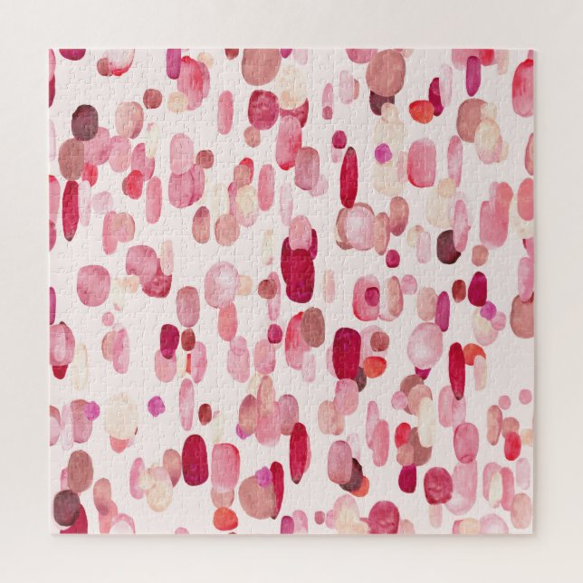 Cute Pink Red Spots Seamless Jigsaw Puzzle (Vertical)