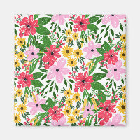 Cute Pink Red Spring Floral Hand Paint Design