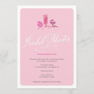 Cute Pink Retro Candy Bridal Shower Invitation