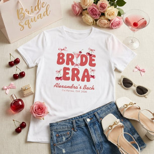 Cute Pink Ribbon Bow Bride Era Bridal Party T-Shirt