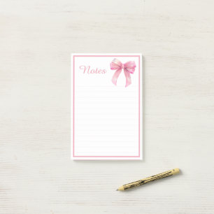 Cute Pink Ribbon Bow Coquette Aesthetic Memo Notes