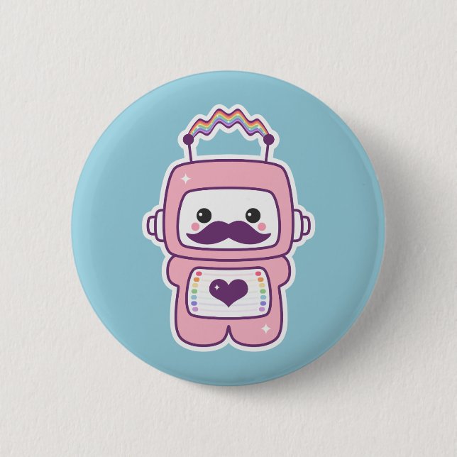 Cute Pink Robot in Disguise 6 Cm Round Badge (Front)