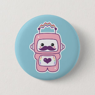Cute Pink Robot in Disguise 6 Cm Round Badge