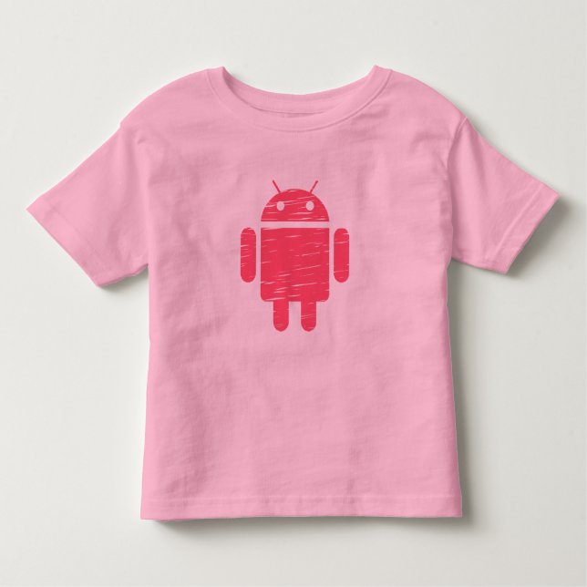 Cute Pink Robot Toddler T-Shirt (Front)