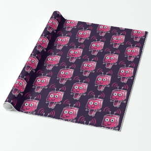 Cute Pink Robot With Paper Bag Head Kids