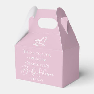 Cute Pink Rocking Horse Custom Baby Shower Favour Box
