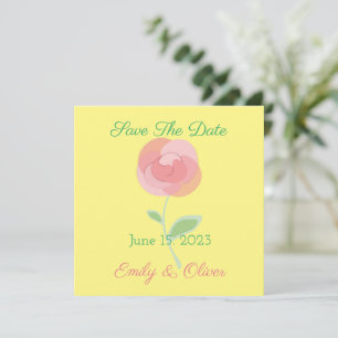 Cute pink rose design in a modern style holiday card