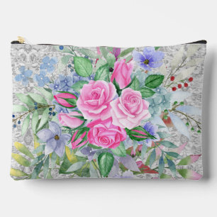 Cute Pink Roses Cosmetic Pouch