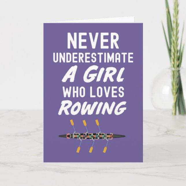 Cute Pink Rowing Cards For Girls (Front)