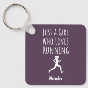Cute Pink Runner Gifts For Baby Girls Kids Little Key Ring