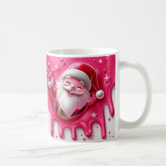 Cute Pink Santa Christmas Mug | Cozy Winter Mug (Right)