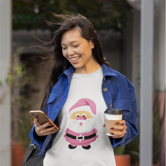 Cute pink Santa Claus and custom quote T-Shirt (Creator Uploaded)