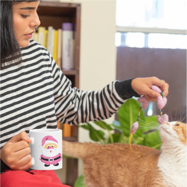 Cute pink Santa Claus Christmas holiday Coffee Mug (Creator Uploaded)