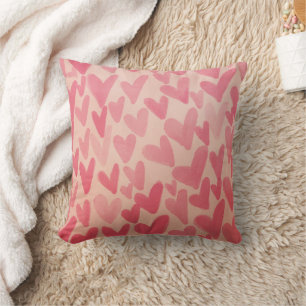 Cute Pink Scattered Hearts Cushion