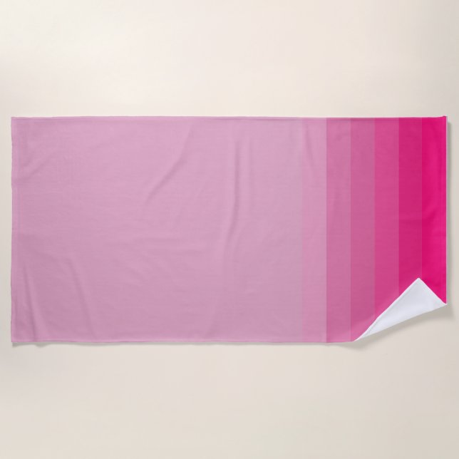 Cute Pink Shades Ombre Beach Towel (Front)