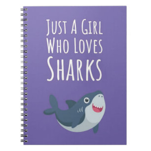Cute Pink Shark Gifts For Baby Girls Kids Ocean Notebook