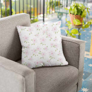 Cute Pink Simple Floral Pattern Cushion