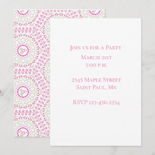 Cute Pink Simple Geometric Whimsical Pattern Invitation