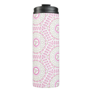 Cute Pink Simple Geometric Whimsical Pattern  Thermal Tumbler