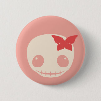Cute Pink Skull 6 Cm Round Badge