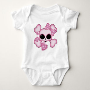 Cute Pink Skull Baby Bodysuit