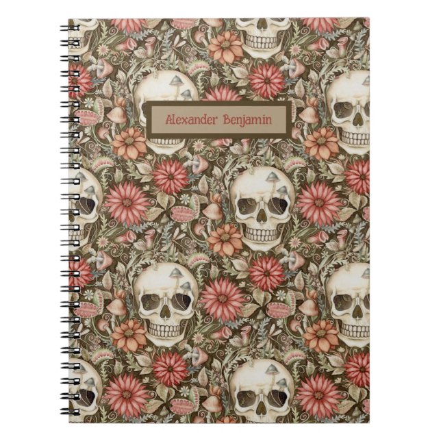 Cute Pink Skull  Notebook (Front)